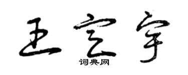 曾慶福王定宇草書個性簽名怎么寫