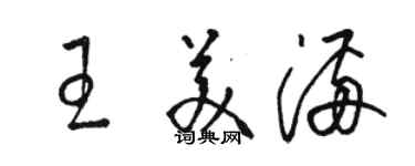 駱恆光王美滿草書個性簽名怎么寫