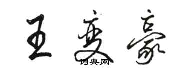 駱恆光王變豪行書個性簽名怎么寫