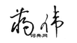 駱恆光蔣偉草書個性簽名怎么寫