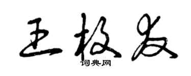 曾慶福王枚友草書個性簽名怎么寫