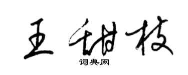 梁錦英王甜枝草書個性簽名怎么寫