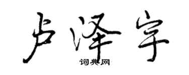 曾慶福盧澤宇行書個性簽名怎么寫