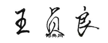 駱恆光王貞良行書個性簽名怎么寫