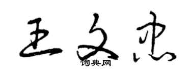 曾慶福王文忠草書個性簽名怎么寫