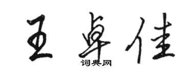 駱恆光王卓佳行書個性簽名怎么寫