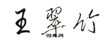 駱恆光王翠竹行書個性簽名怎么寫