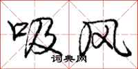 龐中華吸風行書怎么寫