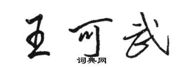 駱恆光王可武行書個性簽名怎么寫