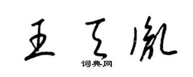 梁錦英王天胤草書個性簽名怎么寫