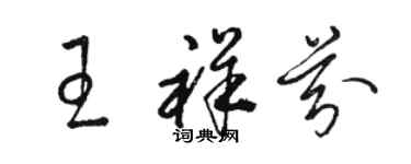 駱恆光王祥芬草書個性簽名怎么寫