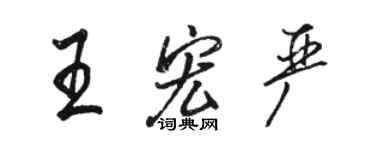 駱恆光王宏嚴行書個性簽名怎么寫