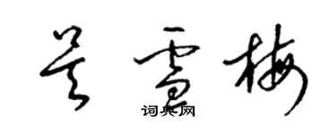 梁錦英吳雪梅草書個性簽名怎么寫