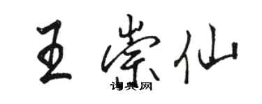 駱恆光王崇仙行書個性簽名怎么寫