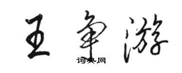 駱恆光王爭遊行書個性簽名怎么寫