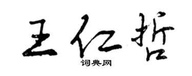 曾慶福王仁哲行書個性簽名怎么寫