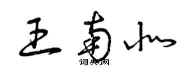 曾慶福王南北草書個性簽名怎么寫