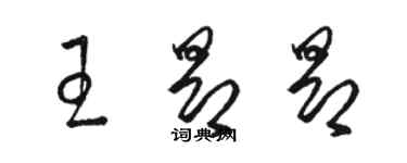 駱恆光王昂昂草書個性簽名怎么寫