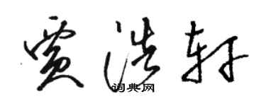 駱恆光賈浩軒草書個性簽名怎么寫