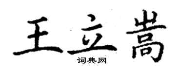 丁謙王立嵩楷書個性簽名怎么寫