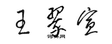 駱恆光王翠宣草書個性簽名怎么寫