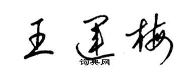 梁錦英王運梅草書個性簽名怎么寫