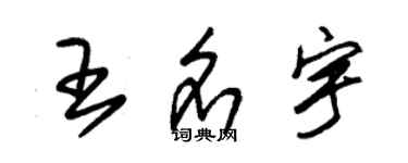 朱錫榮王名宇草書個性簽名怎么寫
