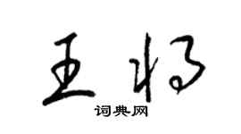 梁錦英王將草書個性簽名怎么寫