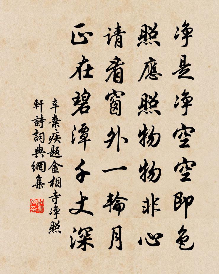 辛棄疾題金相寺淨照軒詩書法作品欣賞