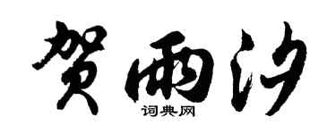 胡問遂賀雨汐行書個性簽名怎么寫