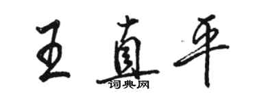 駱恆光王直平行書個性簽名怎么寫
