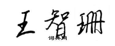 王正良王智珊行書個性簽名怎么寫