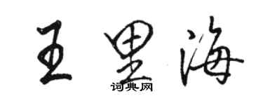 駱恆光王裏海行書個性簽名怎么寫