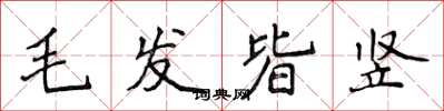 侯登峰毛髮皆豎楷書怎么寫