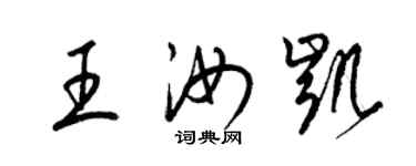 梁錦英王汝凱草書個性簽名怎么寫