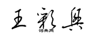 梁錦英王彩興草書個性簽名怎么寫