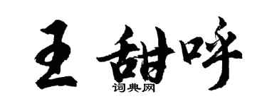 胡問遂王甜呼行書個性簽名怎么寫