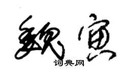 朱錫榮魏寅草書個性簽名怎么寫