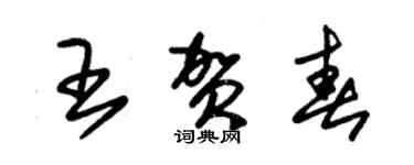 朱錫榮王賀春草書個性簽名怎么寫