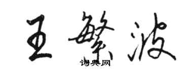 駱恆光王繁波行書個性簽名怎么寫