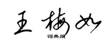 梁錦英王梅如草書個性簽名怎么寫