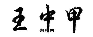 胡問遂王中甲行書個性簽名怎么寫