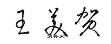 駱恆光王美賀草書個性簽名怎么寫