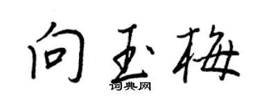 王正良向玉梅行書個性簽名怎么寫