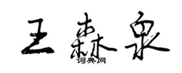 曾慶福王森泉行書個性簽名怎么寫