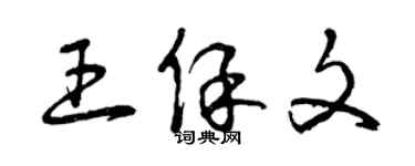 曾慶福王保文草書個性簽名怎么寫