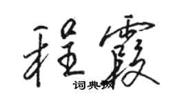 駱恆光程霞行書個性簽名怎么寫