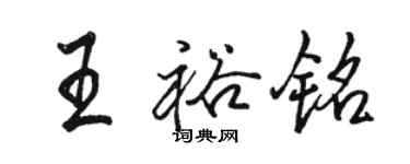 駱恆光王裕銘行書個性簽名怎么寫