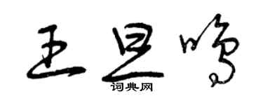 曾慶福王旦鳴草書個性簽名怎么寫