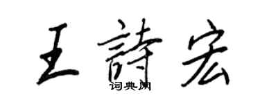 王正良王詩宏行書個性簽名怎么寫